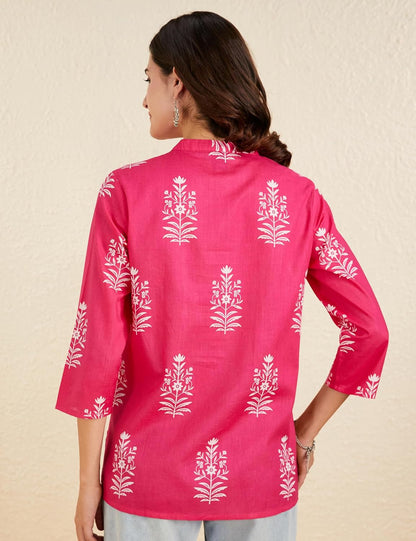 Myx Women's Cotton Printed A-line Short Kurti