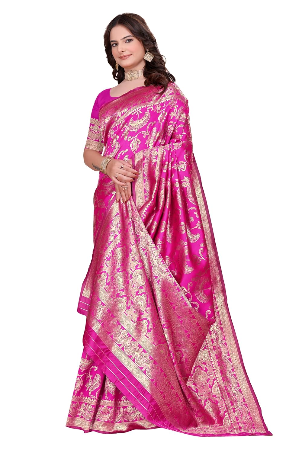 Women's Banarasi Saree Pure Kanjivaram Style Silk Saree