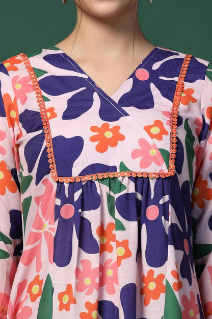 Fashion Dream Cotton Blend Women's Printed Kurta