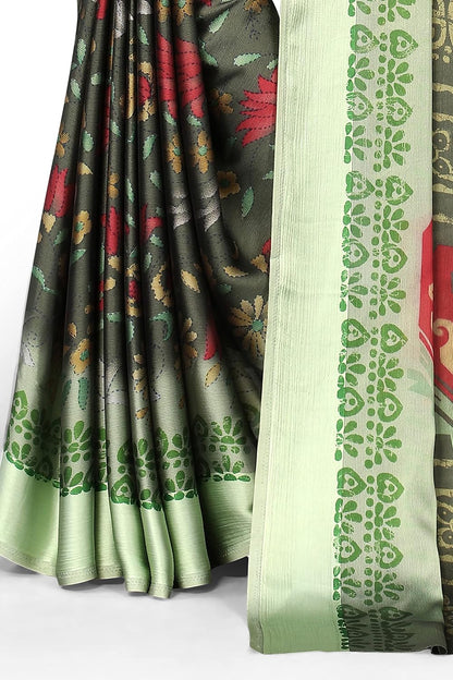 Women's Stylish Chiffon  Print Saree with Blouse Piece