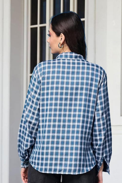 POPWINGS Casual Checks Print Shirt for Women