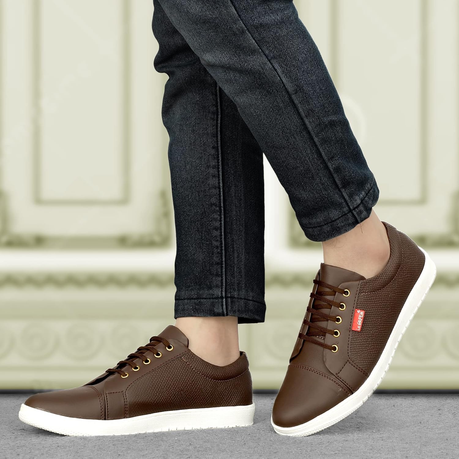 LE GREEM Men's Synthetic Leather Stylish Sneakers - alphahostel.in