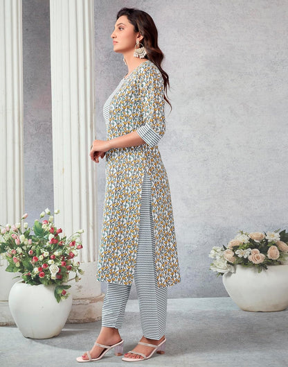 Women's Cotton Blend Printed Straight Kurta Pant