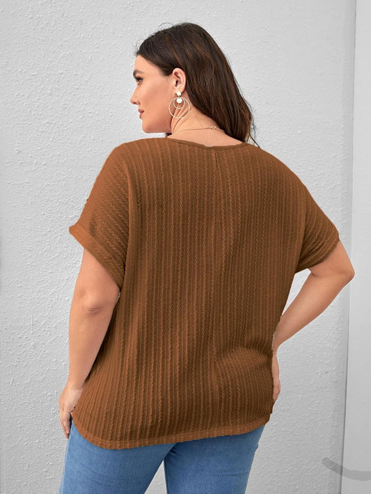 Zilcon Womens Dressy Casual Business Work Tops Summer Half Sleeve Shirts Boat Neck Jacquared Tshirts