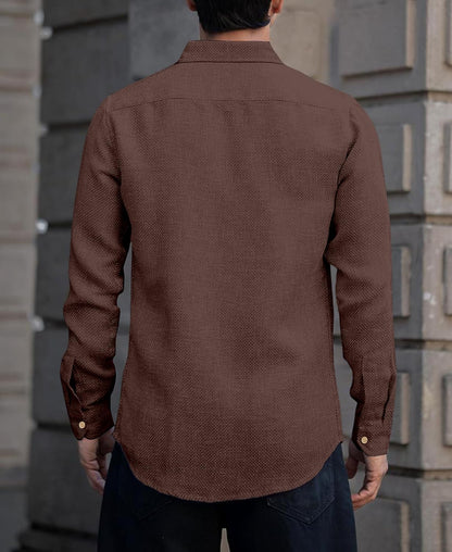 Men's Solid Linen Cotton Shirt | Casual | Plain