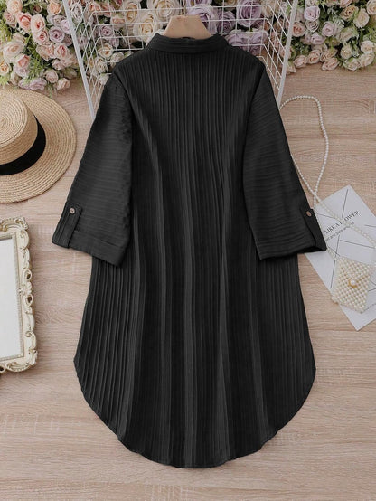 Sheetal Associates Polyester Solid Button Front Shirt Dress for Women || Roll Tab Sleeve & Collared Neck Flared Dress || Office || Summer Short Dresses for Women