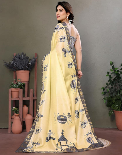 Yashika Women's Printed Kalamkari Art Silk Saree