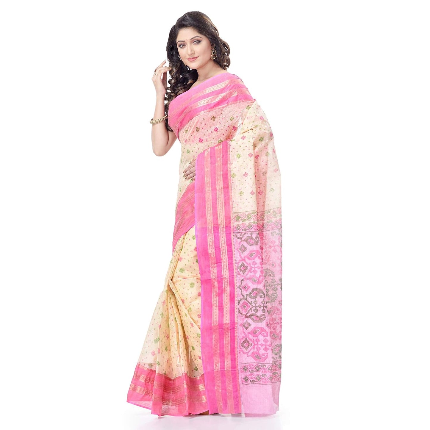 Women's Tant Cotton Saree Without Blouse Piece