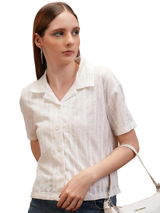 Tokyo Talkies Women's Solid Regular Fit Shirt