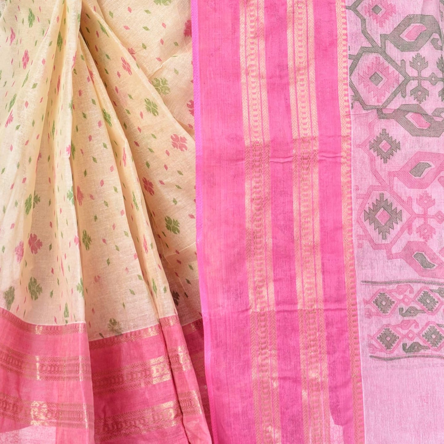 Women's Tant Cotton Saree Without Blouse Piece