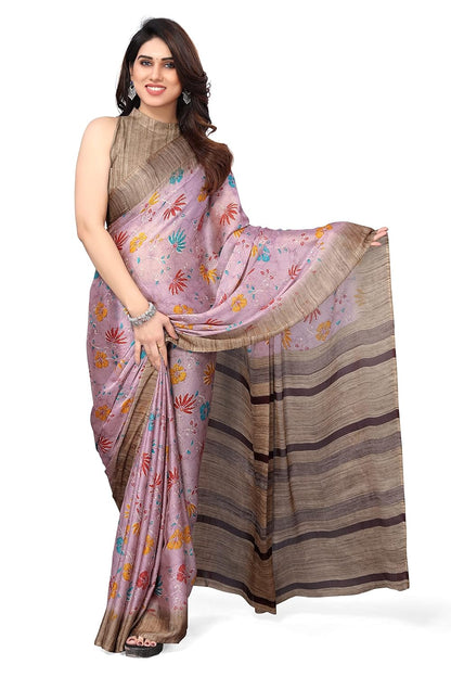FASHION  Floral Printed Saree with Blouse Piece