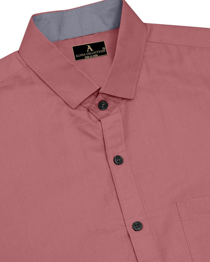 Shirt's Collection Solid Pattern Shirt(Contrast - Parent)