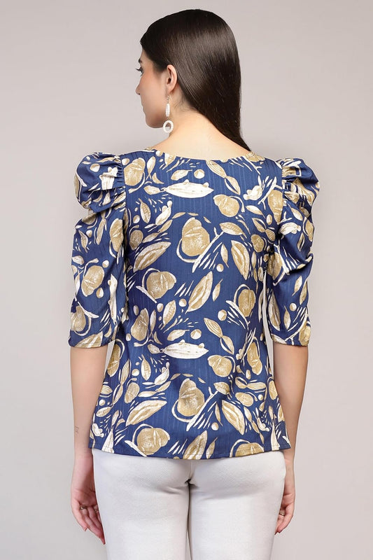 Fashion Dream Woman's Cotton Blend Abstract Printed Regular Fit Top - Casual Stylish Top for Women