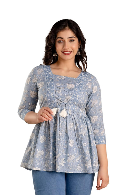 FASHION YANTRA Womens Printed Embroidery Top