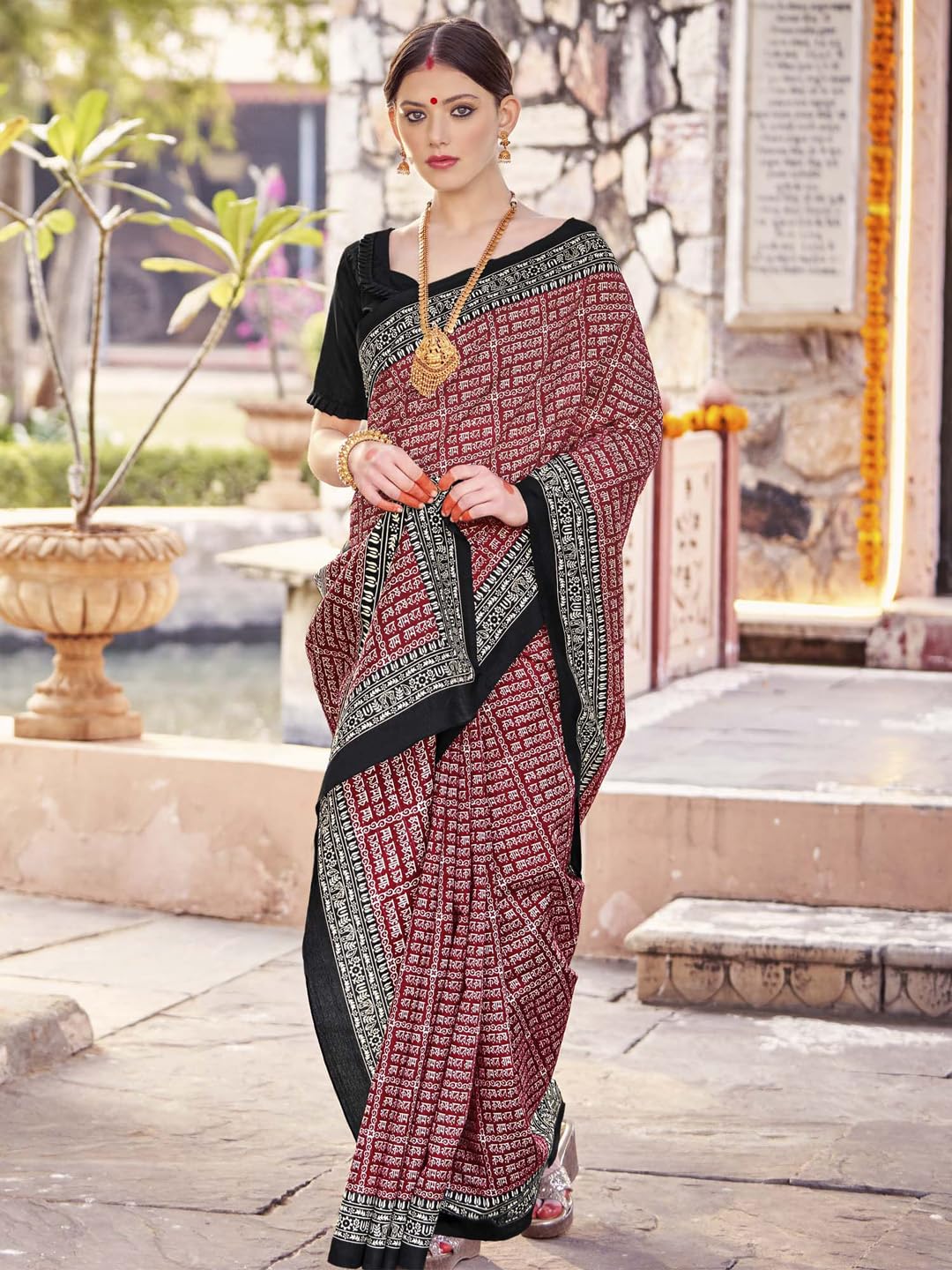 Women's Bhagalpuri Silk Ethnic Motif Printed Saree