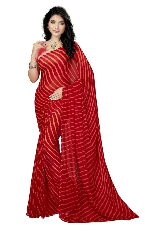 Women's Chiffon Saree without Blouse Piece