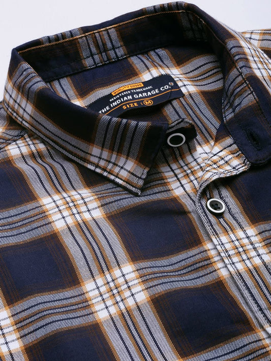 The Indian Garage Co Men's Cotton Regular Fit Checkered