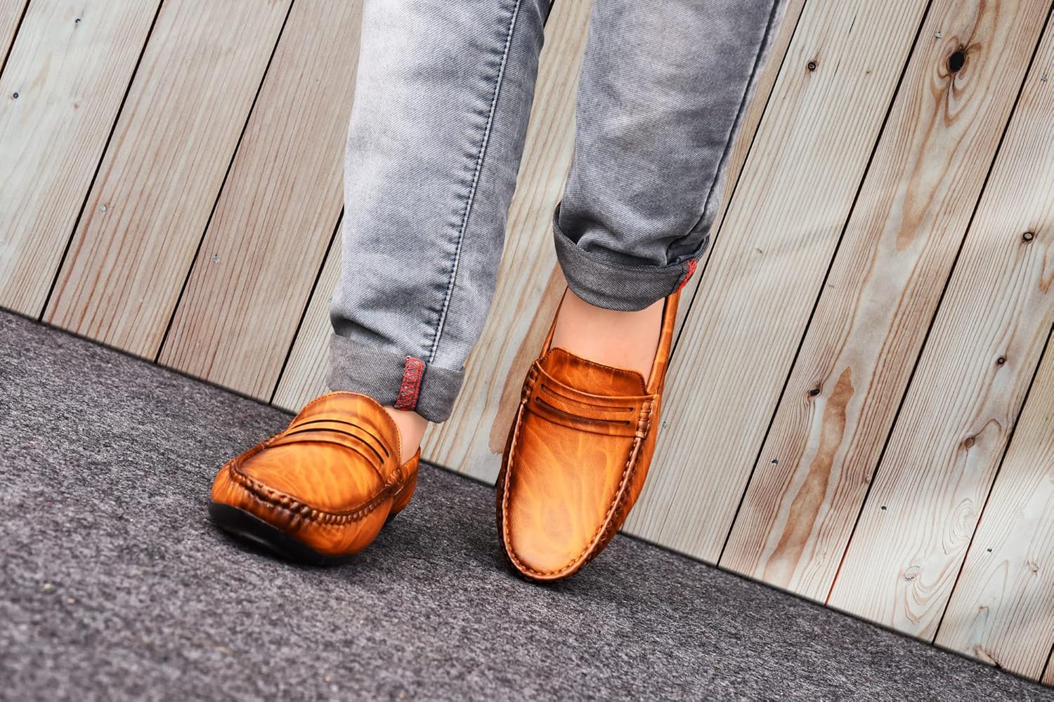 Karaddi Loafer for Men's Shoes Tan Brown Black Shoe - alphahostel.in