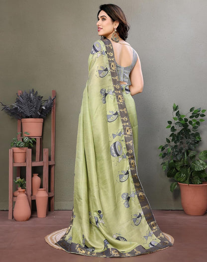 Yashika Women's Printed Kalamkari Art Silk Saree
