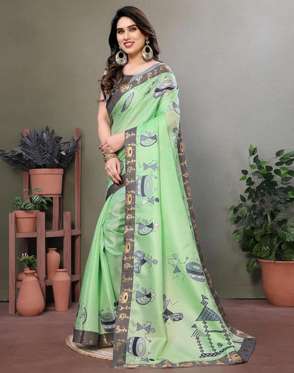 Yashika Women's Printed Kalamkari Art Silk Saree