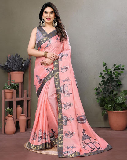 Yashika Women's Printed Kalamkari Art Silk Saree