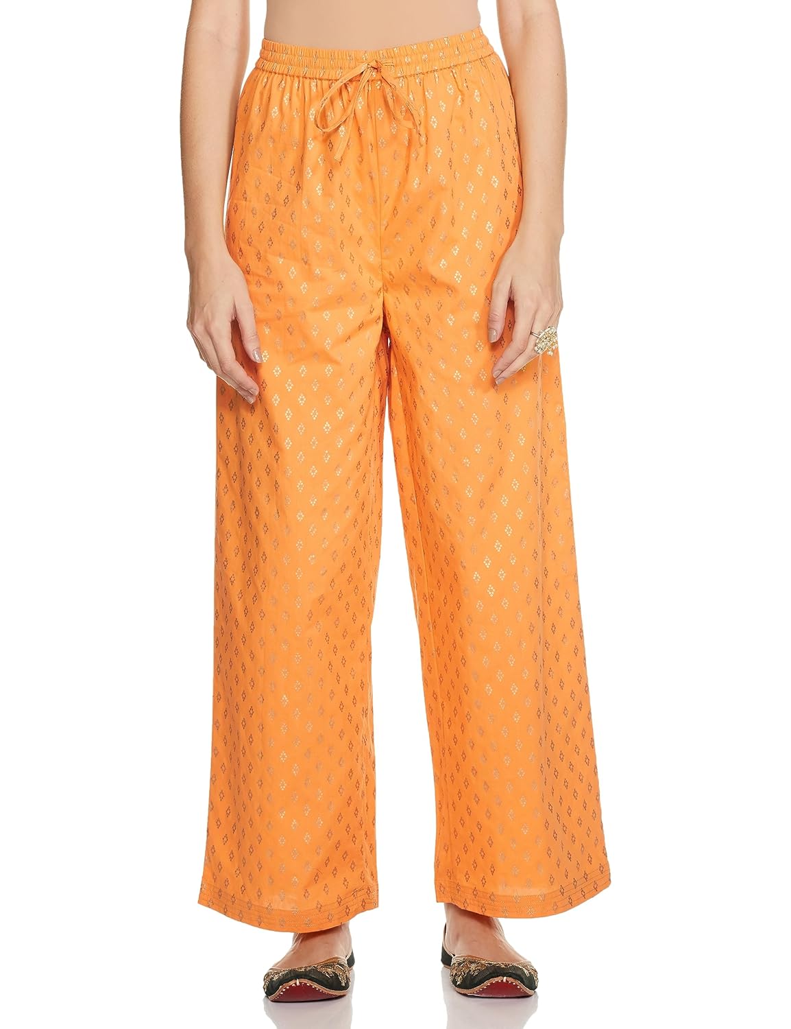 Myx Women's Solid Straight Printed Kurta and Pant