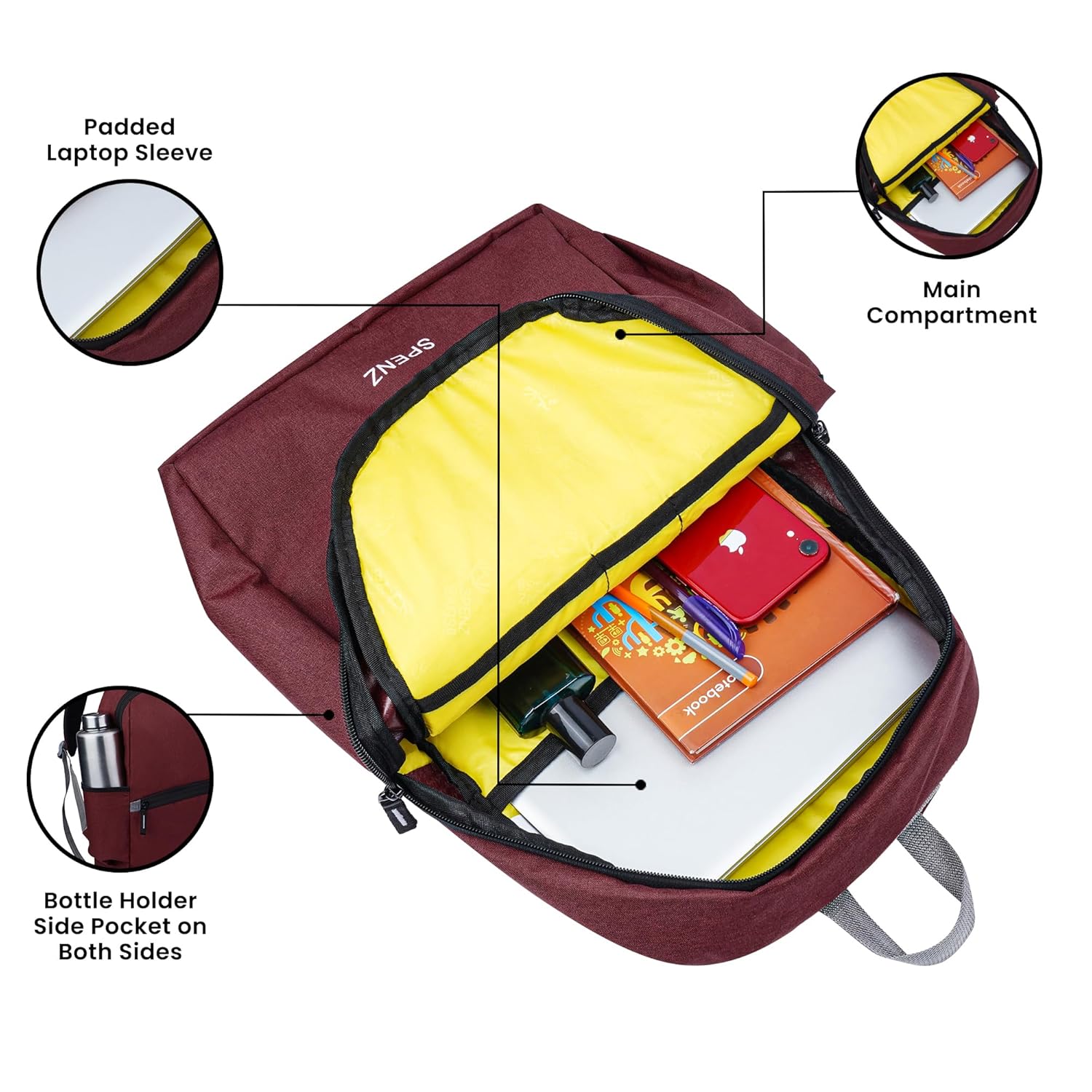 SPENZ BAGS Saffron Mini Laptop Bag School - alphahostel.in