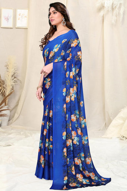 Floral Printed Saree with Blouse Piece