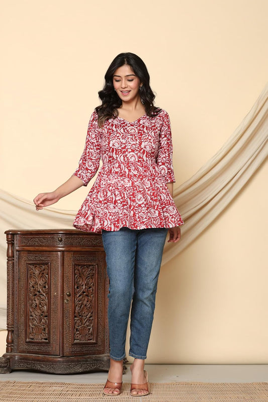 COTTBELLE Women's Stylish Floral Printed Rayon