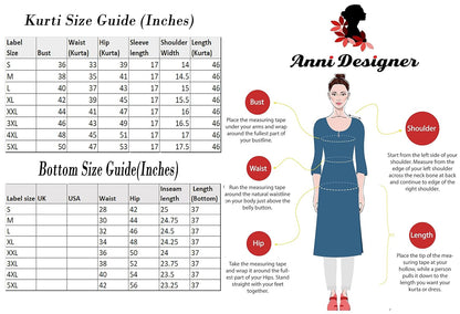 ANNI DESIGNER Women'S Cotton Blend Kurta With Pant