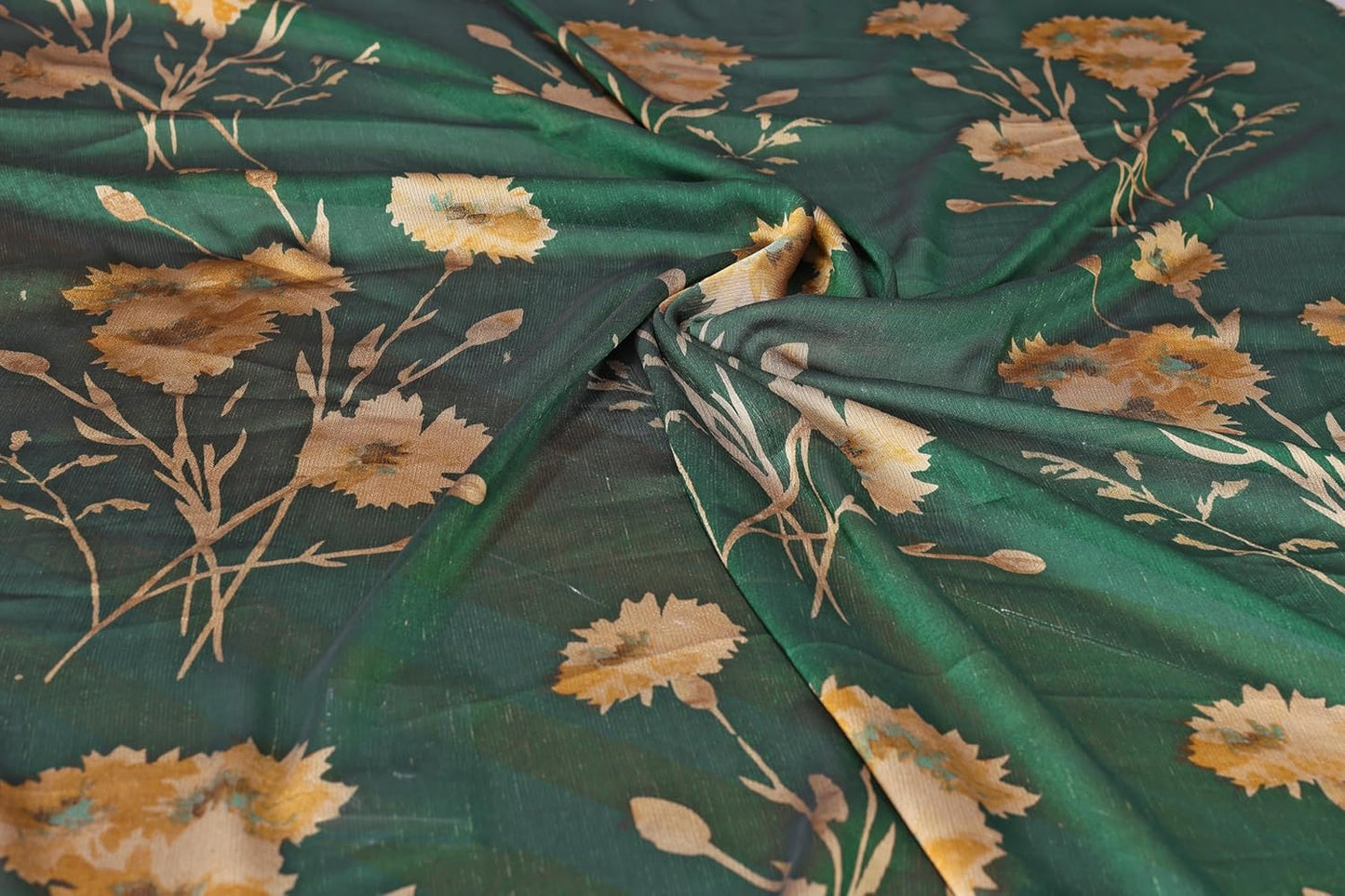 FASHION Women's  Floral Printed Saree with Blouse Piece