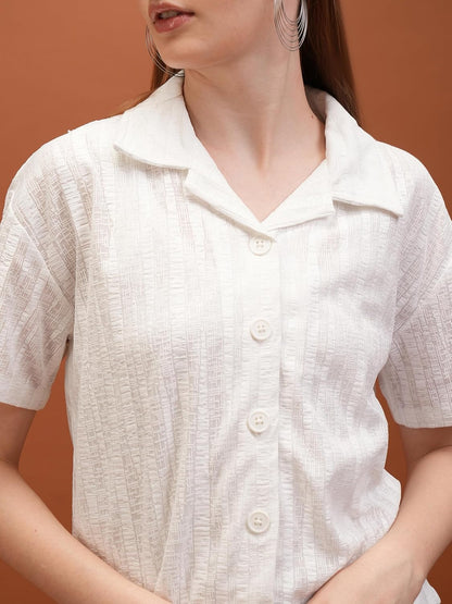 Tokyo Talkies Women's Solid Regular Fit Shirt