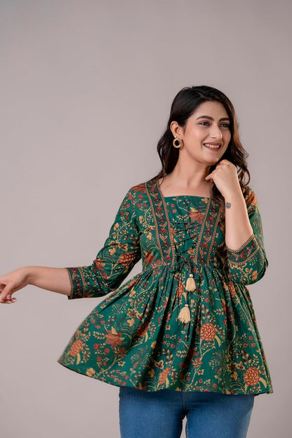 FASHION YANTRA Womens Printed Embroidery Top