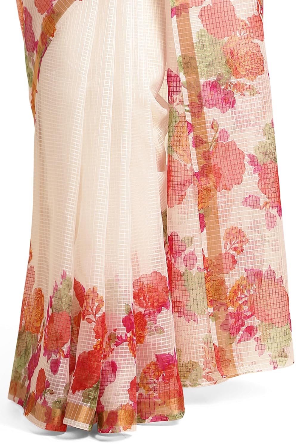 Women's Kota Floral Printed Saree with Blouse Piece