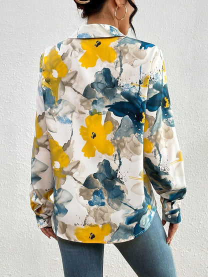 KATECLO Women's Full Sleeve Floral Print Shirt