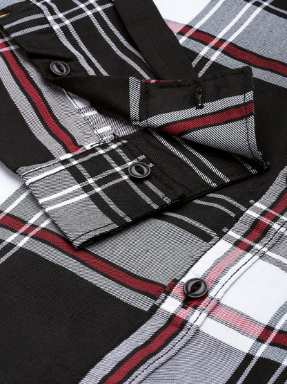 The Indian Garage Co Men's Cotton Slim Fit Checkered