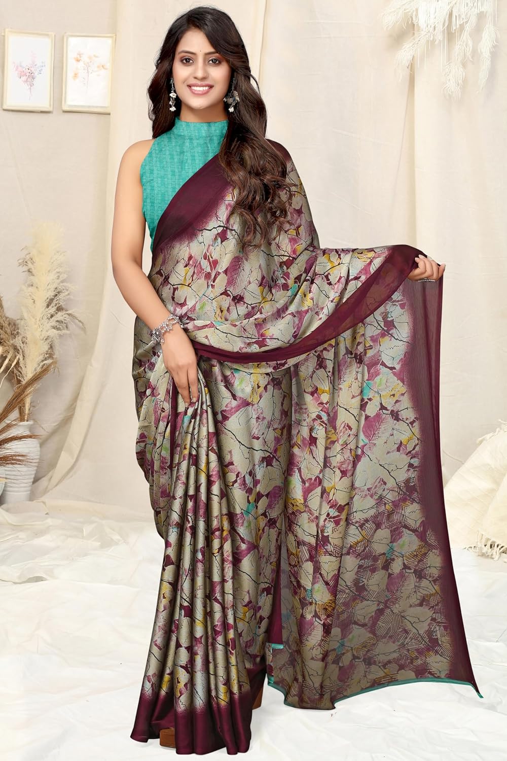MIRCHI FASHION Women's Saree with Blouse Piece