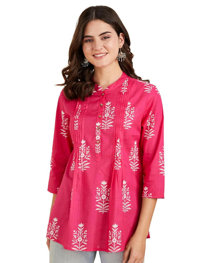 Myx Women's Cotton Printed A-line Short Kurti