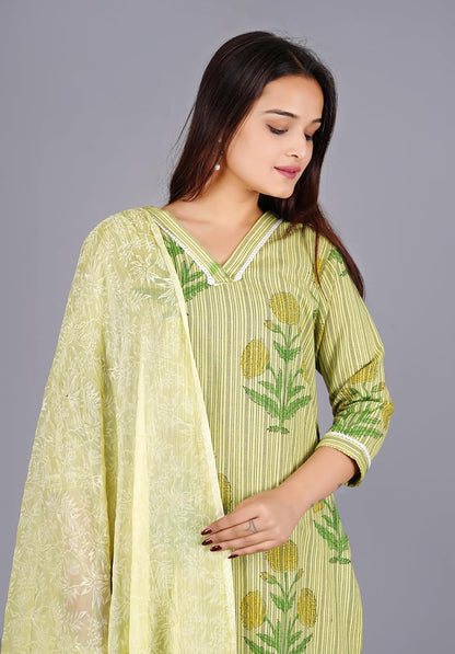 STYLISH TREND Cotton Floral Printed Kurta Set