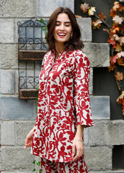 SHIENZY Stylish Printed Cotton Blend Co Ord Set