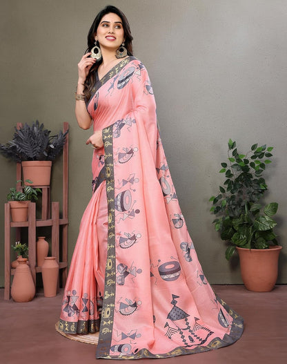 Yashika Women's Printed Kalamkari Art Silk Saree