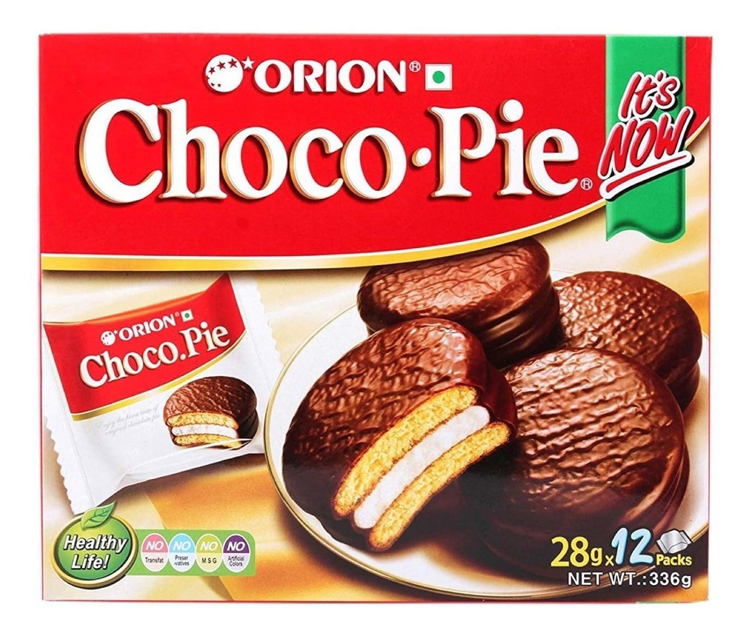 Orion Strawberry Choco Pie | Artificial Colour-free 336g