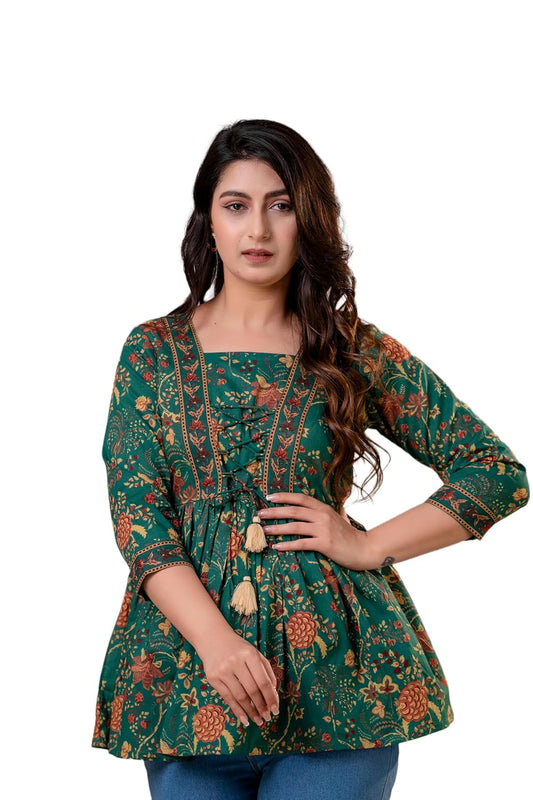 FASHION YANTRA Womens Printed Embroidery Top
