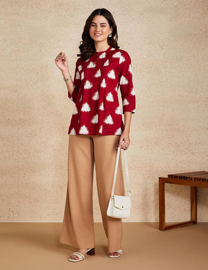 Myx Women's Cotton Printed A-line Short Kurti
