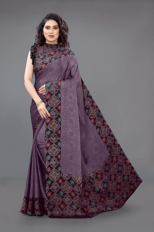 Women's Design  Printed Saree with Blouse Piece