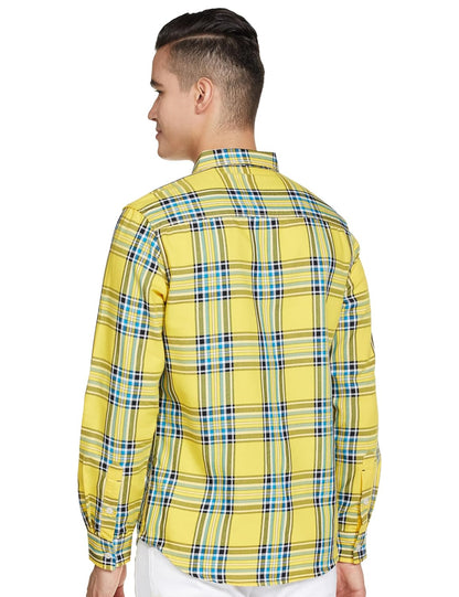 The Indian Garage Co Men's Cotton Slim Fit Checkered