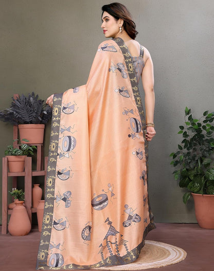 Yashika Women's Printed Kalamkari Art Silk Saree
