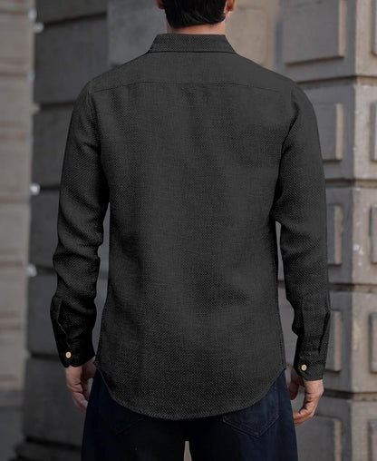 Men's Solid Linen Cotton Shirt | Casual | Plain