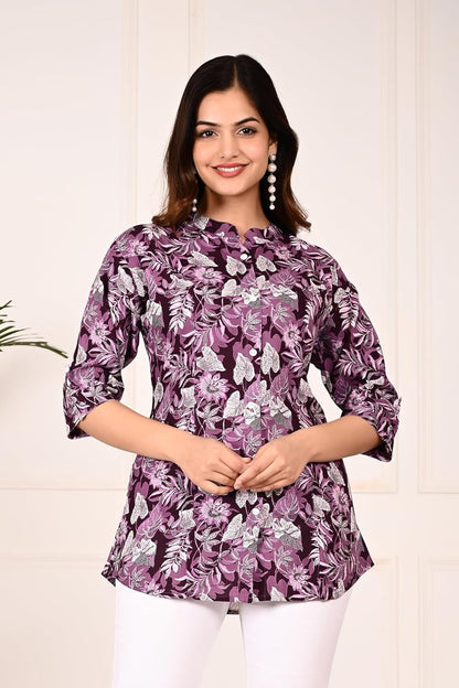 Gudwear Printed Shirt Style Top Women l Stylish Shirt