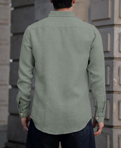 Men's Solid Linen Cotton Shirt | Casual | Plain